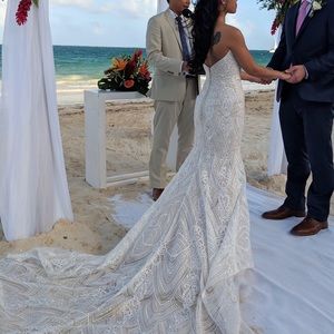 Mori Lee Sheath Wedding Dress (8222)